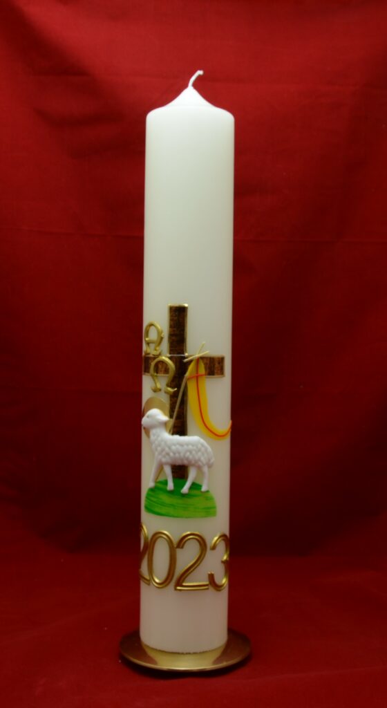 Osterkerze Mit Lamm-Wachsauflage – Ca. 165/50 Cm – Perfekt Für Die Osterzeit